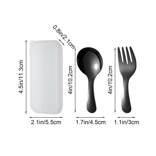 Btomtd Stainless Steel Cutlery Set 304 Stainless Steel Spoon Fork With Box, Black
