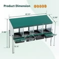 thumbnail image 2 of Noaman 4-Hole Chicken Nest with Legs and Cover, Galvanized Steel Green Chicken Nesting Box, 42.12"x12.99"x31.88", Freestanding or Wall-Mounted, Easy Egg Collection, 2 of 8