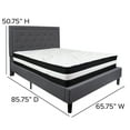 thumbnail image 4 of Flash Furniture Roxbury Queen Size Tufted Upholstered Platform Bed in Dark Gray Fabric with Pocket Spring Mattress, 4 of 5