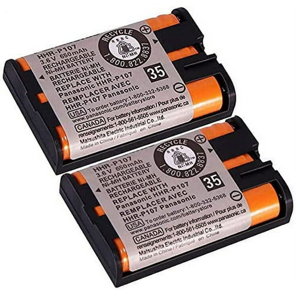 2PACK Cordless Phone HHR-P107 3.6V 830mAh Battery NI-MH AAA Rechargeable Battery for Panasonic Replacement Battery