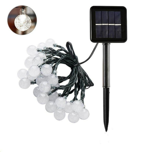 Guirlande Lumineuse Solaire à Boules à Bulles 30 LED, Chaîne, Extérieure, Étanche, Décoration de Fête, Lumières pour Patio, Jardin, Pelouse