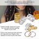 thumbnail image 5 of 90pcs Hair Braid Rings Dreadlock Three ply Hair Clips Loops Decoration for Women & Girls, 5 of 5