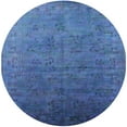 thumbnail image 1 of Ahgly Company Indoor Round Mid-Century Modern Iceberg Blue Oriental Area Rugs, 6' Round, 1 of 6