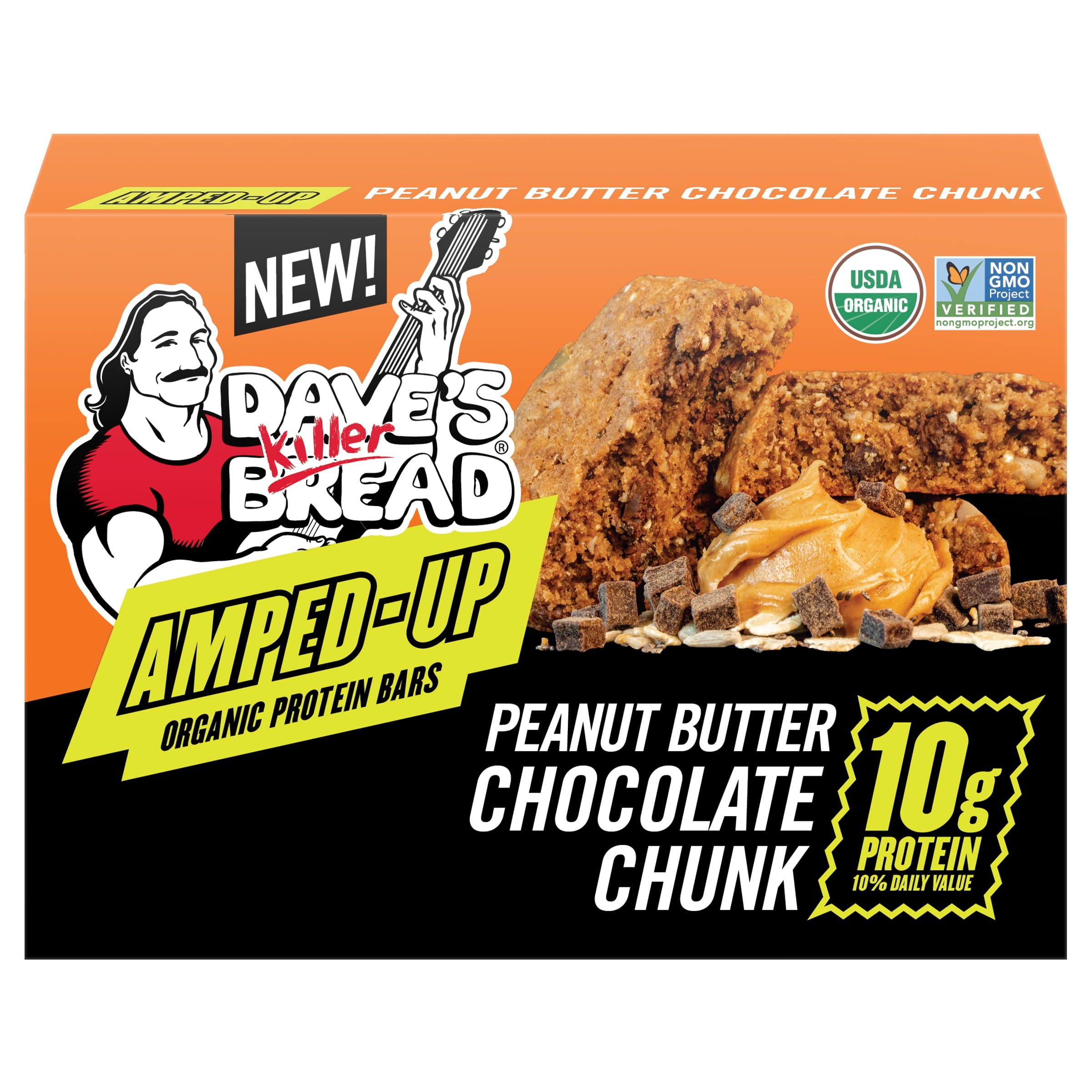 Dave's Killer Bread Peanut Butter Chocolate Chunk Amped Up Protein Bars, 4 CT (Pack of 3)