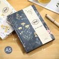 thumbnail image 4 of Floral Journal for women, Floret Hardcover Notebook, A5, 6x8, Medium Ruled Notebook, Lay-flat, Linen Journal, Notebooks for School, Writing Journal, Reading Journal, Plant Journal, Navy Blue, 4 of 6
