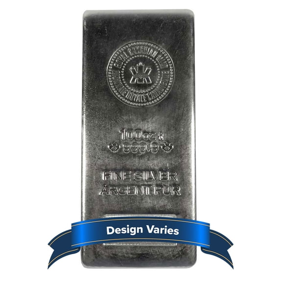100 oz Royal Canadian Mint RCM Silver Bar .9999 Fine