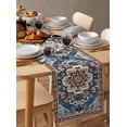 thumbnail image 6 of Boanket Blue Bohemian Table Runner - 60 Inch Long, Kitchen Dining Table Runner Dresser Scarves, Retro Pattern Oriental Farmhouse Ethnic Farmhouse Decor for Coffee Tables Wedding Party Banquet, 6 of 8