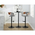 thumbnail image 3 of Elisa Adjustable Bar Stool, Chrome Bar Stools, Bar Chairs, Swivel Bar Stools, Bar Stools Set of 2, Black Bar Stools, Bar Stools for Kitchen Counter (Grey, Walnut Wood), 3 of 6