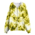 thumbnail image 5 of BOBOGOJP Womens Active Long Sleeve Tie-dye Gradient Zip up Hoodie with Plus Size Yellow for Size 6XL, 5 of 5