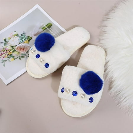 

〖Yilirongyumm〗 Blue 40 Slippers For Women Bulb Shoes Hair Women s Casual Outdoor Breathable Slippers Color Fashion Women s Slipper