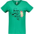 thumbnail image 3 of Inktastic Texas Home is Where the Heart is with Watercolor Floral Women's V-Neck T-Shirt, 3 of 5