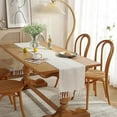 thumbnail image 2 of Firefly Hope 90x13 Inches Rustic Cotton-Linen Table Runner with Tassels – Farmhouse Style Decor for Holiday Parties, Weddings & Dining, White, 2 of 4