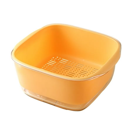 

Kitchen Gadgets Kitchen Strainer Colander Bowl Set Double Layer Plastic Fruits Vegetable Washing Basket Drain Bowls For Cleaning Washing Mixing Detachable Kitchen Organization and Storage