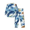 thumbnail image 2 of Bingfone Men'S Pajama Set 2 Piece Loungewear Pjs, Long Sleeve With Pajama Pants-Marine Animals, 2 of 9