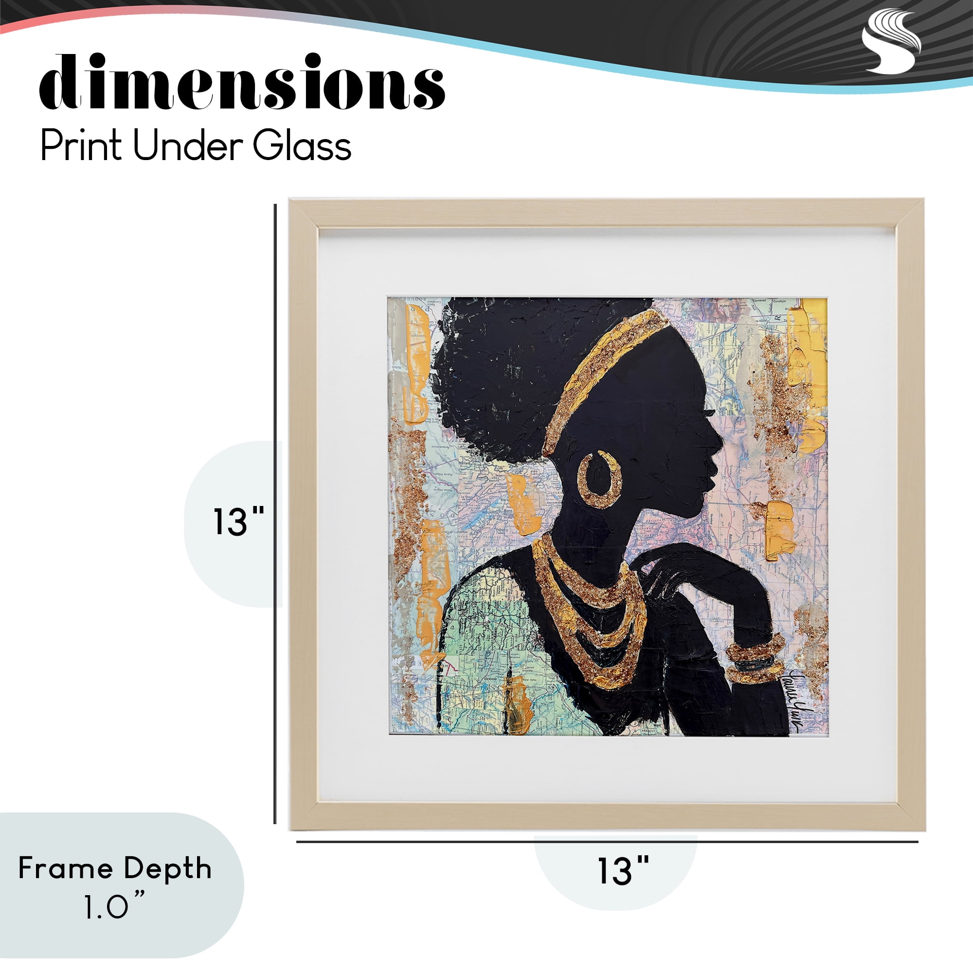 Stupell Industries Jewelry Clad Girl Silhouette Birch Framed Print Under Glass, design by Lauren Luna