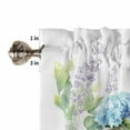 thumbnail image 5 of Window Treatment Valance Curtain, Glass Bottle Green Leaves Hydrangea Spring Shade Short Curtain for Kitchen Bathroom Living Room Bedroom Privacy Rod Pocket Drapes 54" W x 18" L 1 Panel, 5 of 8