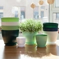 thumbnail image 2 of Flower Pot Round Planters Succulents Plant Pot with Tray Office Desktop Balcony Home Garden Decoration Outdoor Potted 5 Sizes, 2 of 10