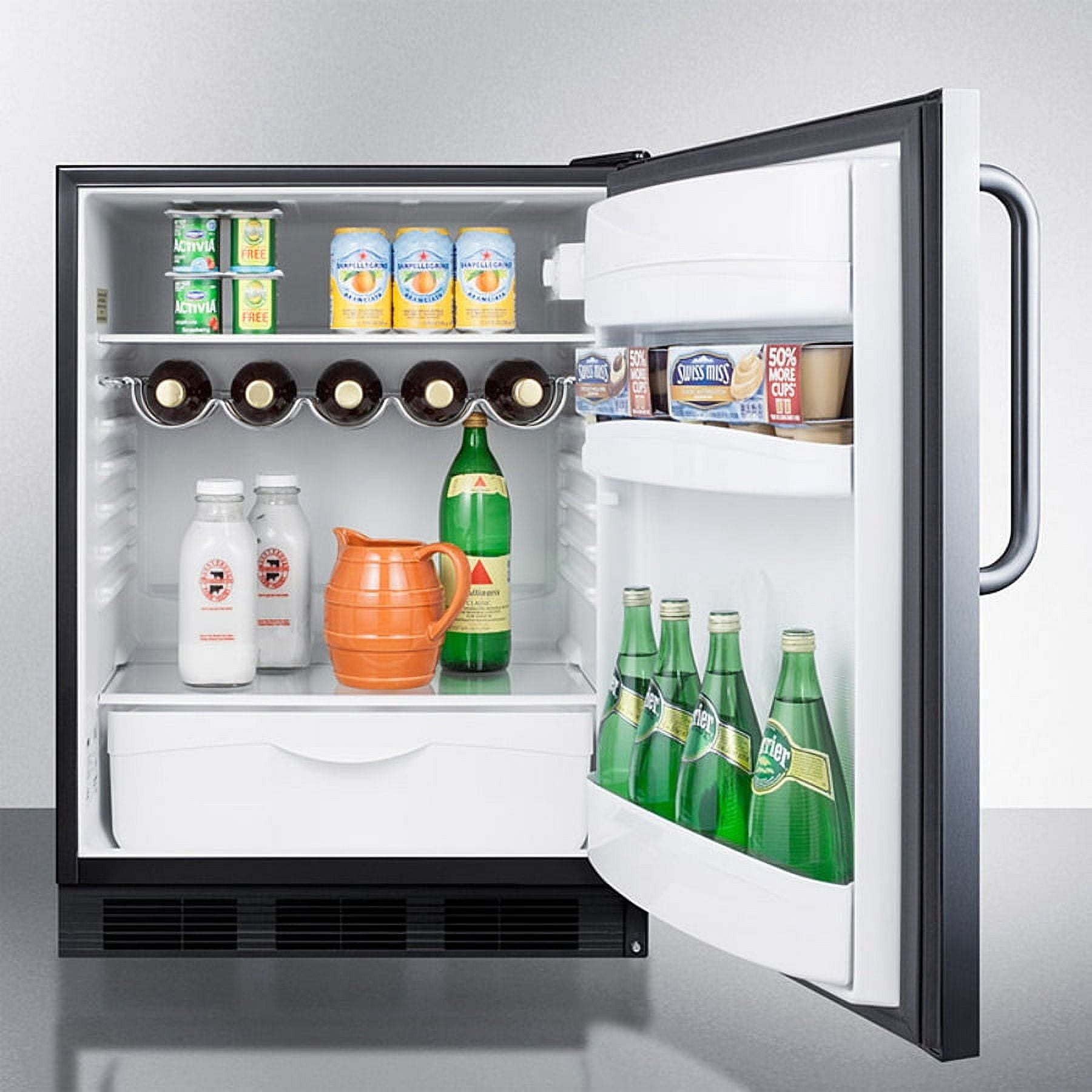 24" Wide Built-In All-Refrigerator- Stainless Steel Cabinet