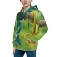 thumbnail image 2 of Vsdgher Blue Viper And Yellow Viper Snake Hoodie Youth Classic Hooded Pullover Sweatshirts Essentials Hoodie for Children (s-xl)-Large, 2 of 6