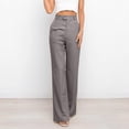 thumbnail image 2 of Straight Wide Leg Dress Pants for Women High Elastic Waist Business Casual Work Office Summer Trousers with Pockets, 2 of 5