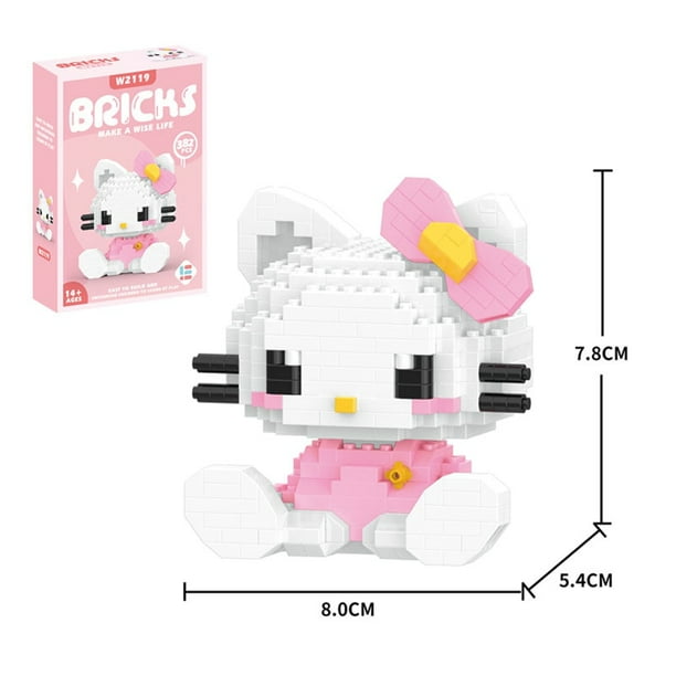 Sanrio-bloques de construcción de Hello Kitty para niños, My Melody, Cinnamoroll, pompurin, Kuromi, figuras de dibujos animados, juguetes de bloques