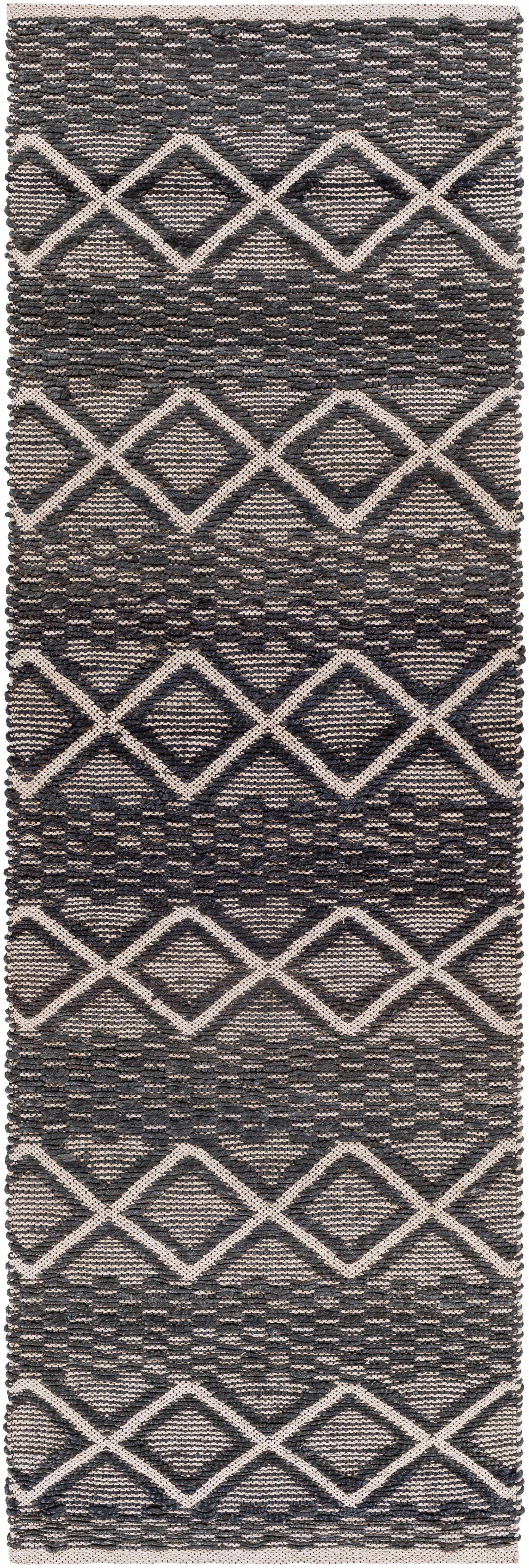 Hauteloom Maluanluan Jute Living Room, Bedroom Area Rug - Bohemian, Transitional - Black, Peach - 2' x 3'