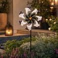 thumbnail image 5 of White Ghost Wind Spinner Metal Garden Stake Witch Hat Rotating Sculpture, 5 of 7