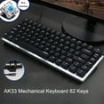 thumbnail image 1 of TopLLC AK33 Mechanical Keyboard Blue Black 82-Keys Backlit Gaming Keyboard, 1 of 4