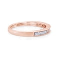 thumbnail image 4 of 1/7 CT Round & Baguette Cut White Cubic Zirconia Miligrain Engagement Band Ring In 14K Rose Gold Plated Sterling Silver (Color: White, Clarity: VVS1-VVS2, 0.15 Cttw) -7.5, 4 of 7