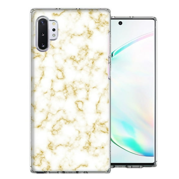 MUNDAZE For Samsung Galaxy Note 10 Plus Gold Marble Design Double Layer Phone Case Cover
