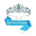 thumbnail image 1 of Corona de princesa para niña de cumpleaños DENGXMXG con banda de cumpleaños color azul, 1 of 5