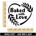 thumbnail image 2 of Baked with Love Heart Wheat Wreath Bread Baking Self-Inking Rubber Stamp Ink Stamper - Red Ink - Large 1-1/2 Inch, 2 of 7