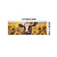 thumbnail image 7 of Sunflower Cow Print Kitchen Short Curtains, Rustic Farmhouse Rod Pocket Window Tier Curtains for Country Kitchen Cafe Window Decor, 7 of 7