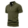 thumbnail image 4 of Bcfgryg Men's Short Sleeve Shirt Summer Casual Solid Holiday Shirts Tops T Shirts for Men Green L, 4 of 5