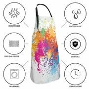 Rainbow Apron Adjustable Neck Artist Aprons with Pockets Waterproof Colorful Apron Art Smock Oil Paint Apron for Adults
