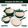 thumbnail image 2 of Sophia & William 7 Pieces Enameled Cast Iron Nonstick Cookware Set, Emerald, 2 of 8
