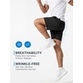 thumbnail image 3 of HISDERN Mens Black Shorts 7.8 In Inseam Drawstring Waist Quick Dry Athletic Shorts with Deep Pockets, 3 of 10