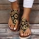 thumbnail image 5 of Zapatos de girasol con punta de clip de verano para mujer Sandalias planas cómodas con cremallera Sandalias de playa informales Wmkox8yii nm5220, 5 of 9