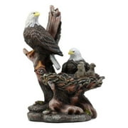 Wildlife Habitat Bald Eagle Family In Nest Statue 12H Eagle Mate With Nestlings