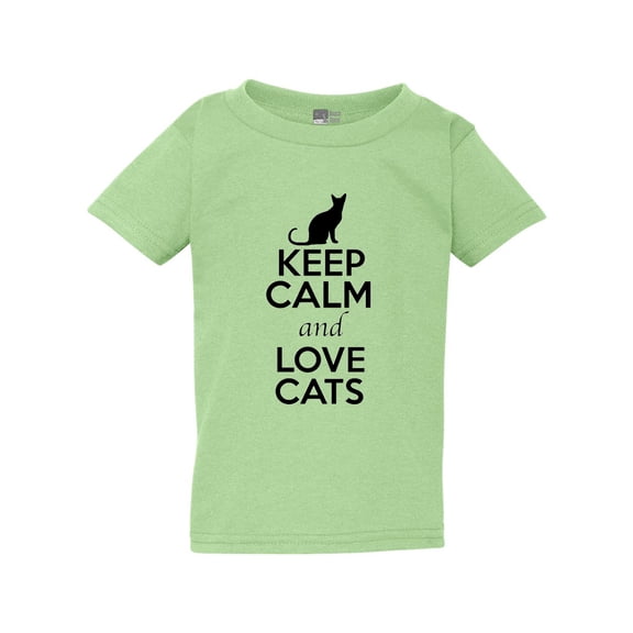Keep Calm And Love Cats Lover Pet Kitten Animals Toddler Kids T-Shirt Tee