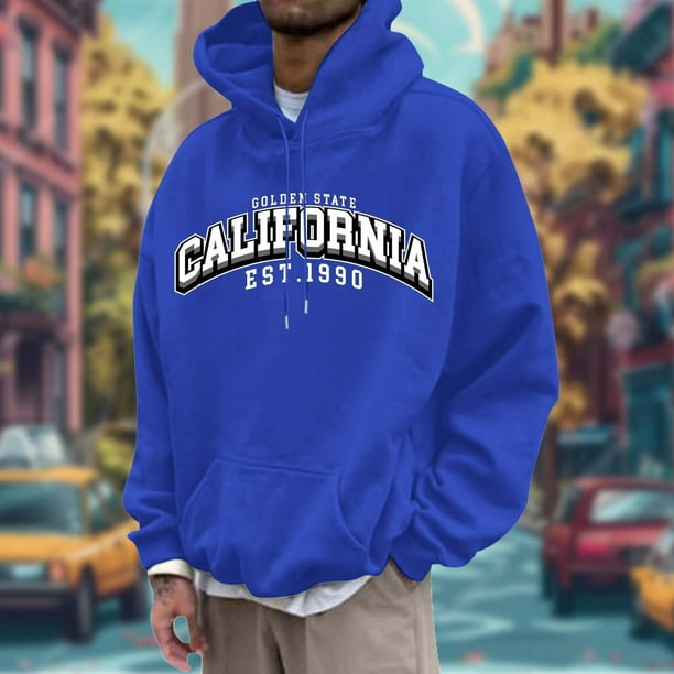 WILLBEST Sudaderas para Hombre, Sudaderas Deportivas para Hombre, Tallas Grandes, con Letras Estampadas En El Pecho, con Capucha y Manga Larga XXXGrande