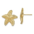 thumbnail image 3 of 10k Yellow Gold Textured & Beaded Starfish Post Earrings, 3 of 5