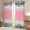 thumbnail image 2 of Homewish Cheetah Print Girl Black Out Curtains,Black Pink Grey Curtains Pack of 2 (42x63 Each),Bling Glitter Bedroom Curtains,Microfiber Bedroom Decor, 2 of 6