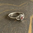 thumbnail image 3 of 925 Sterling Silver Ring For Womens, Genuine Garnet Ring Gemstone Unique Handcrafted Ring For Her, 3 of 6