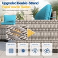 thumbnail image 2 of 6-Piece Outdoor Patio Furniture Set, PE Wicker Rattan Sectional Sofa Conversation Set with Tempered Glass Table & Thick Cushions - All-Weather Garden, Backyard Furniture,Turquoise, 2 of 11