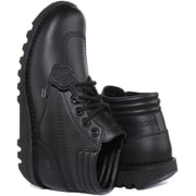 Kickers Kick Hi Padded Unisex Lace Up Leather Ankle Boot In Black Size 12M
