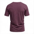 thumbnail image 4 of LTTVQM Shirts for Men Spring Summer Tops Slim-Fit Short Sleeve V-Neck T-Shirt, Soft Blend Short Tee Wine XL, 4 of 5