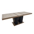 thumbnail image 5 of Tcbosik Extendable Dining Room Table for 6-10 Person, 63" - 78.7" Expandable Accent Table, Space Saving Farmhouse Kitchen Table, Brown & Beige, 5 of 8
