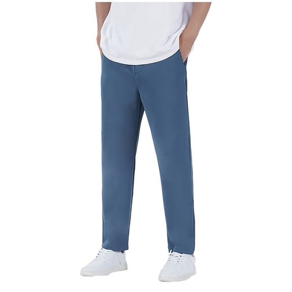 CLOISE Mens Travel Pants with Pockets Big and Tall Long Pants Casual Trousers Stretchy Solid Baggy Bottoms Beach Clothes