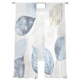 thumbnail image 6 of Blue Green Retro Leaves Sheer Curtains for Living Room Bedroom Rustic Botanical Watercolor Sheer Curtains 96 Inch Long 2 Panels Set Light Filtering Curtain Window Treatments Drapes for Dining Room, 6 of 6